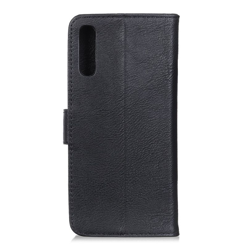 Etui Folio Xiaomi Mi 9 Lite Szary Czarny Imitacja Skóry Khazneh