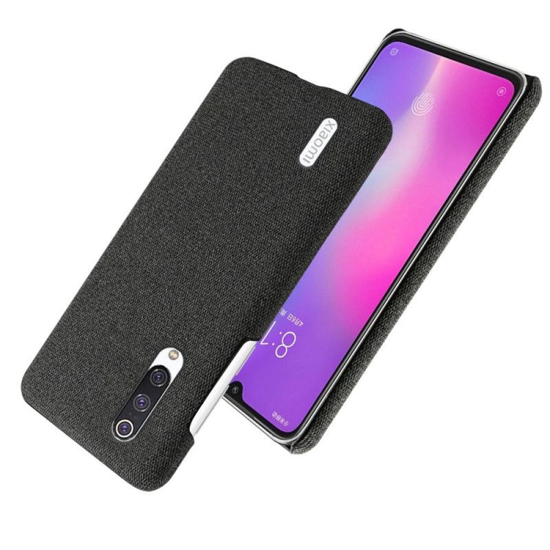 Etui Xiaomi Mi 9 Lite Biały Czarny Szykowna Tkanina