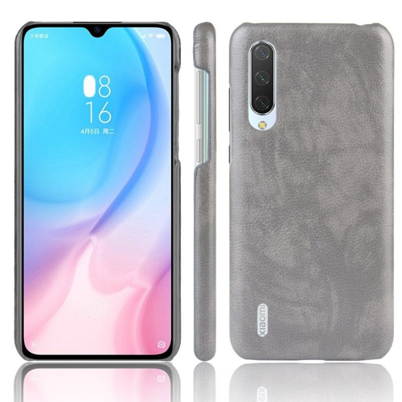 Etui Xiaomi Mi 9 Lite Czerwony Czarny Imitacja Skóry Liczi