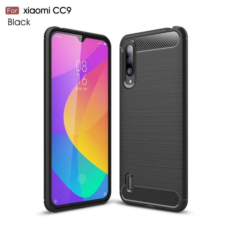 Etui Xiaomi Mi 9 Lite Czerwony Czarny Szczotkowane Włókno Węglowe