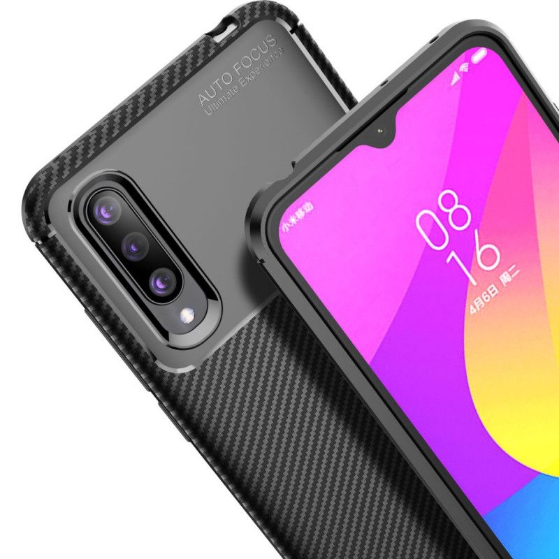 Etui Xiaomi Mi 9 Lite Granatowy Czarny Elastyczne Włókno Węglowe