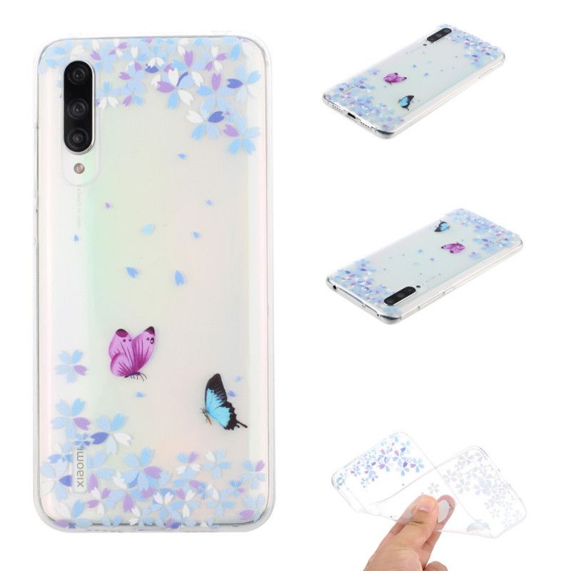 Etui Xiaomi Mi 9 Lite Przezroczyste Motyle I Kwiaty