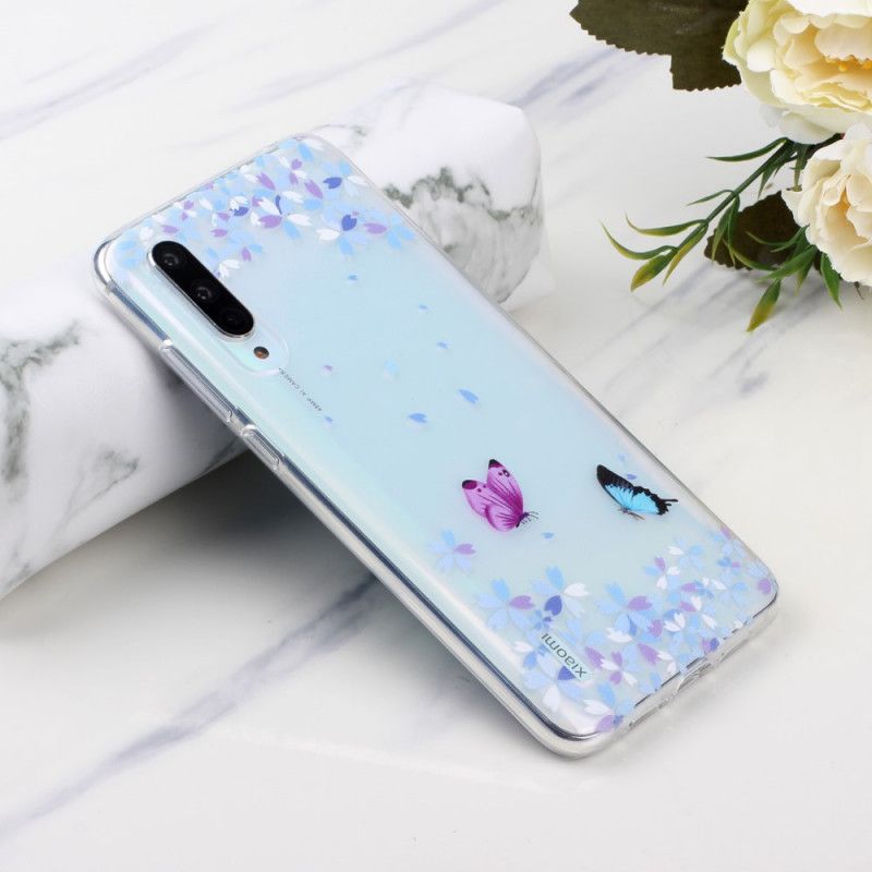 Etui Xiaomi Mi 9 Lite Przezroczyste Motyle I Kwiaty