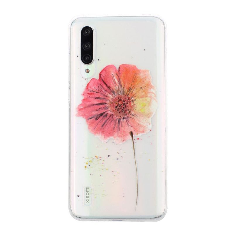 Etui Xiaomi Mi 9 Lite Przezroczysty Mak Akwarela Etui Ochronne