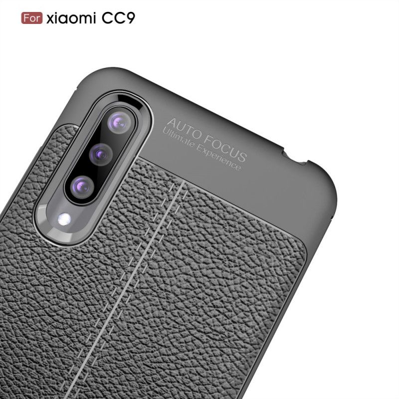 Futerały Xiaomi Mi 9 Lite Czerwony Czarny Efekt Skóry Liczi