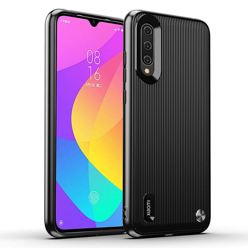 Futerały Xiaomi Mi 9 Lite Czerwony Czarny Etui na Telefon Silikonowy Wzór Teksturowany