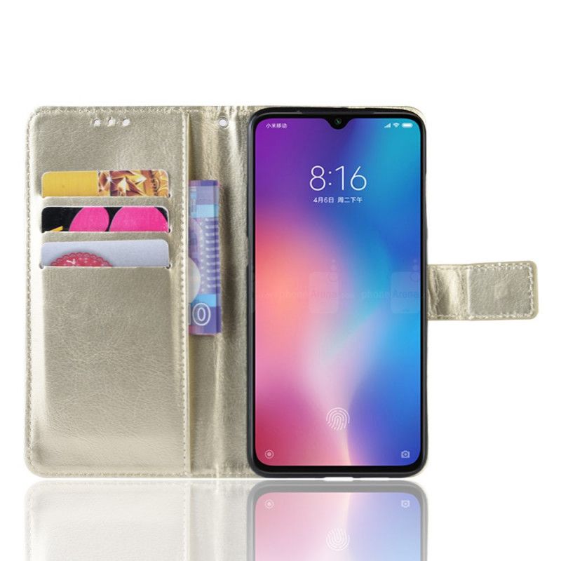 Pokrowce Xiaomi Mi 9 Lite Złoty Czarny Efektowna Sztuczna Skóra