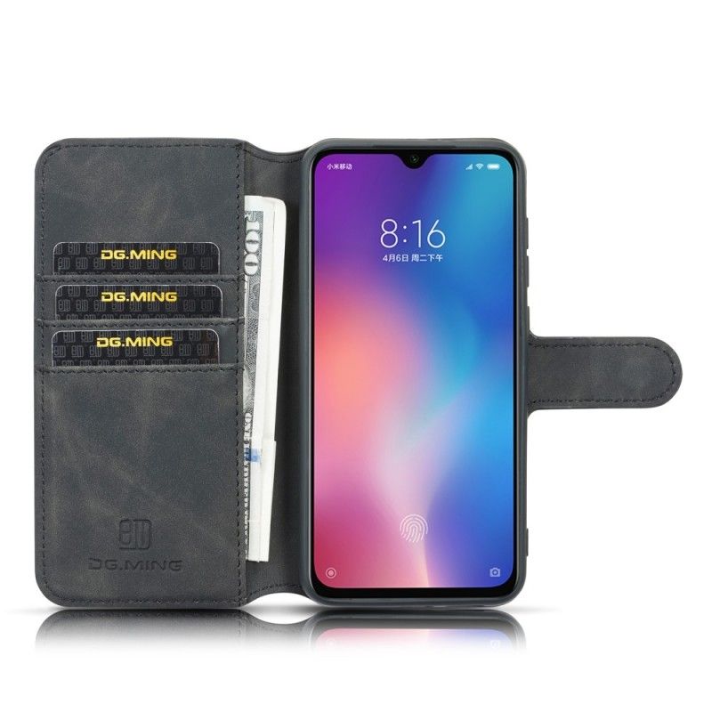 Etui Folio Xiaomi Mi 9 Szary Czarny Retro Dg.Ming Etui Ochronne