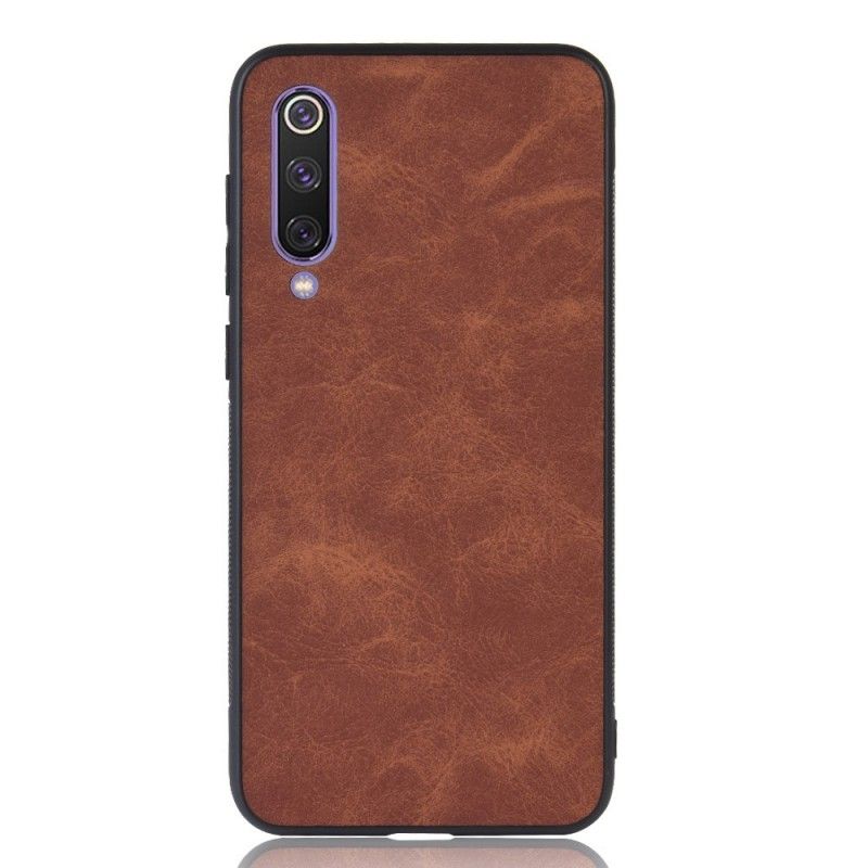 Etui Xiaomi Mi 9 Brązowy Czarny Efekt Skóry W Stylu Vintage