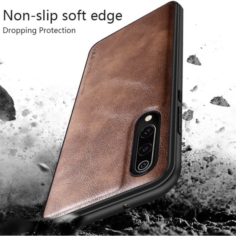 Etui Xiaomi Mi 9 Czerwony Czarny Efekt Skóry W Stylu Vintage