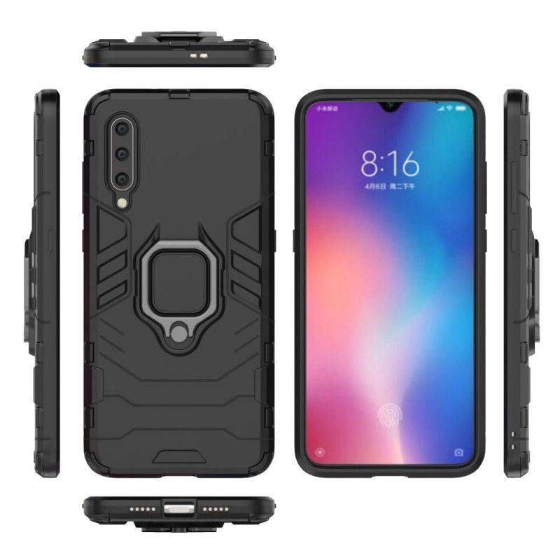 Etui Xiaomi Mi 9 Czerwony Czarny Pierścień Oporowy Etui Ochronne