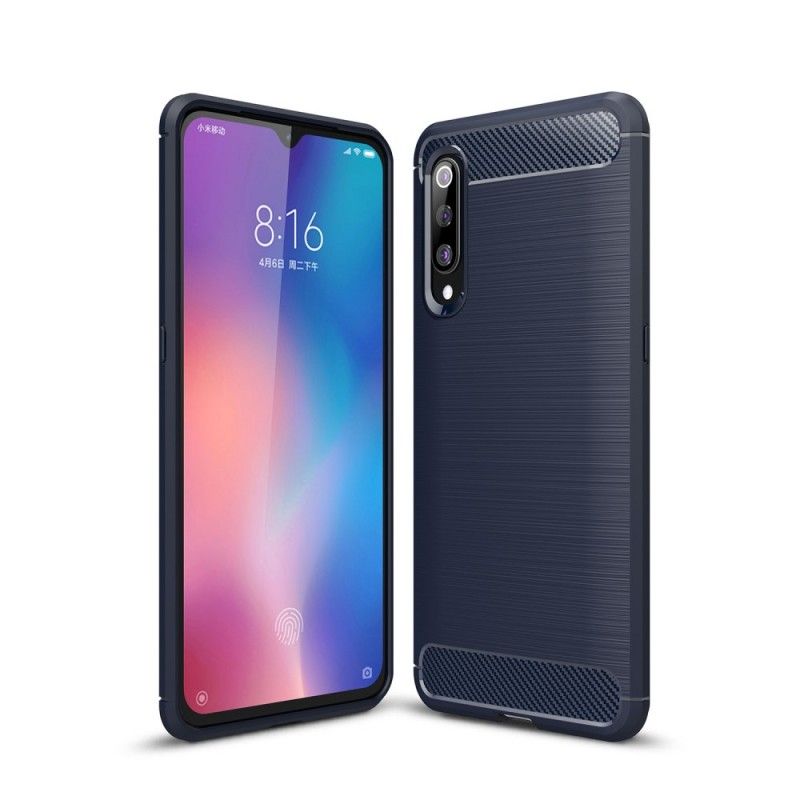 Etui Xiaomi Mi 9 Czerwony Czarny Szczotkowane Włókno Węglowe Etui Ochronne