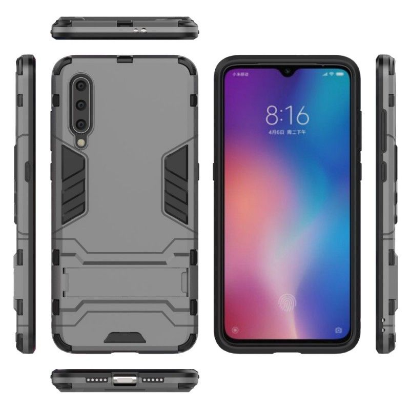 Etui Xiaomi Mi 9 Czerwony Czarny Wyjątkowo Wytrzymały Język