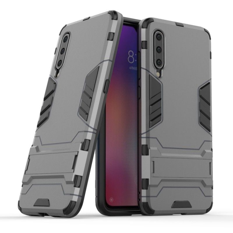 Etui Xiaomi Mi 9 Czerwony Czarny Wyjątkowo Wytrzymały Język