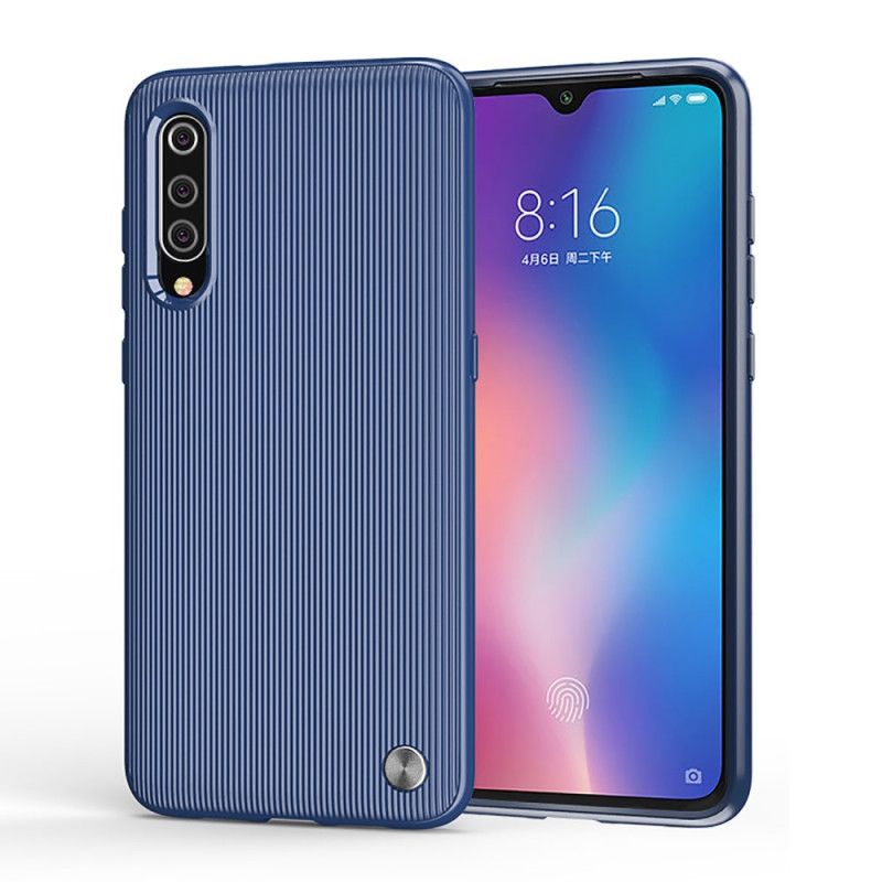 Etui Xiaomi Mi 9 Granatowy Czarny Silikon Strukturalny Etui Ochronne