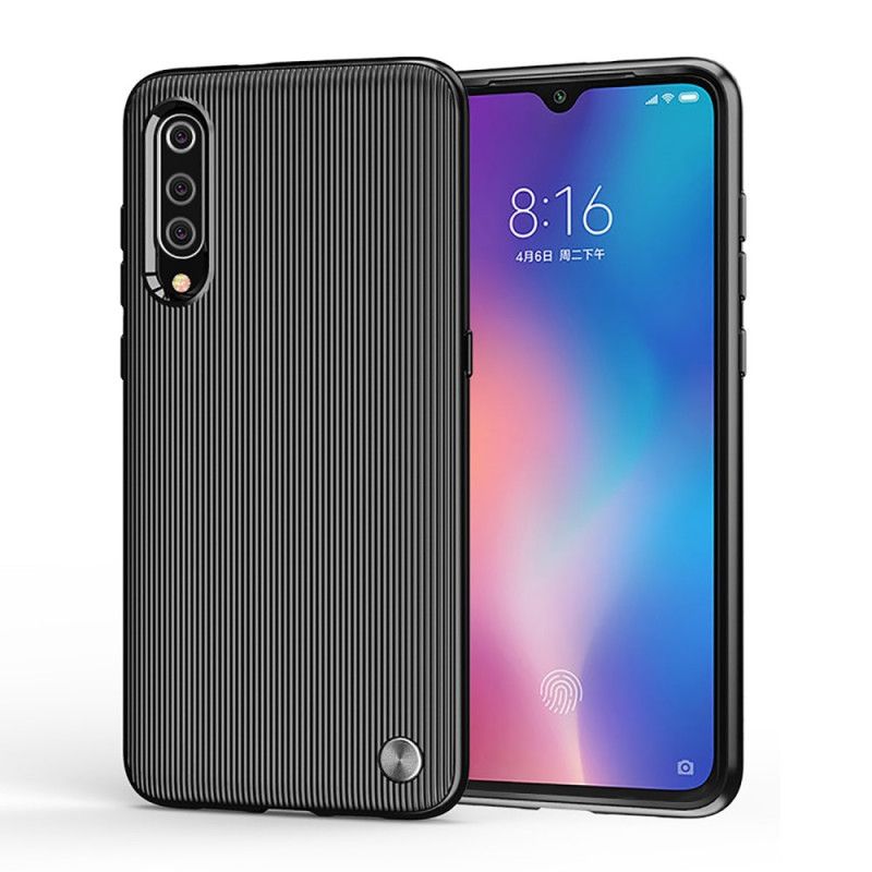 Etui Xiaomi Mi 9 Granatowy Czarny Silikon Strukturalny Etui Ochronne