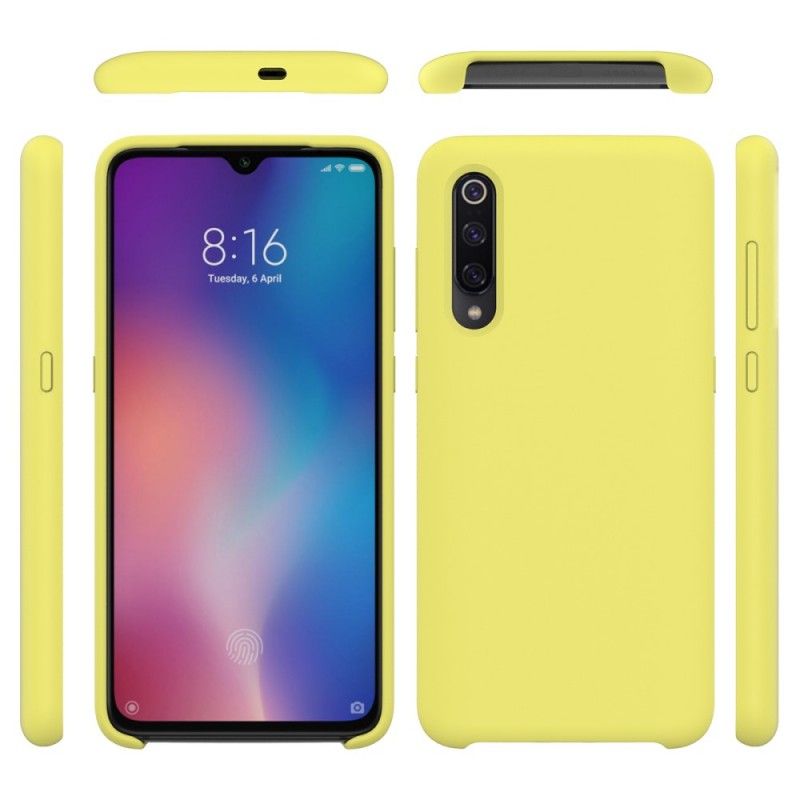 Etui Xiaomi Mi 9 Różowy Czarny Płyn Silikonowy Etui Ochronne