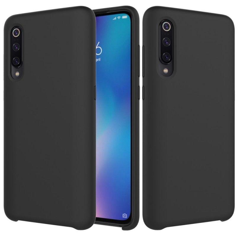 Etui Xiaomi Mi 9 Różowy Czarny Płyn Silikonowy Etui Ochronne