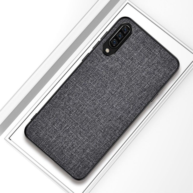 Etui Xiaomi Mi 9 Szary Czarny Tekstura Tkaniny