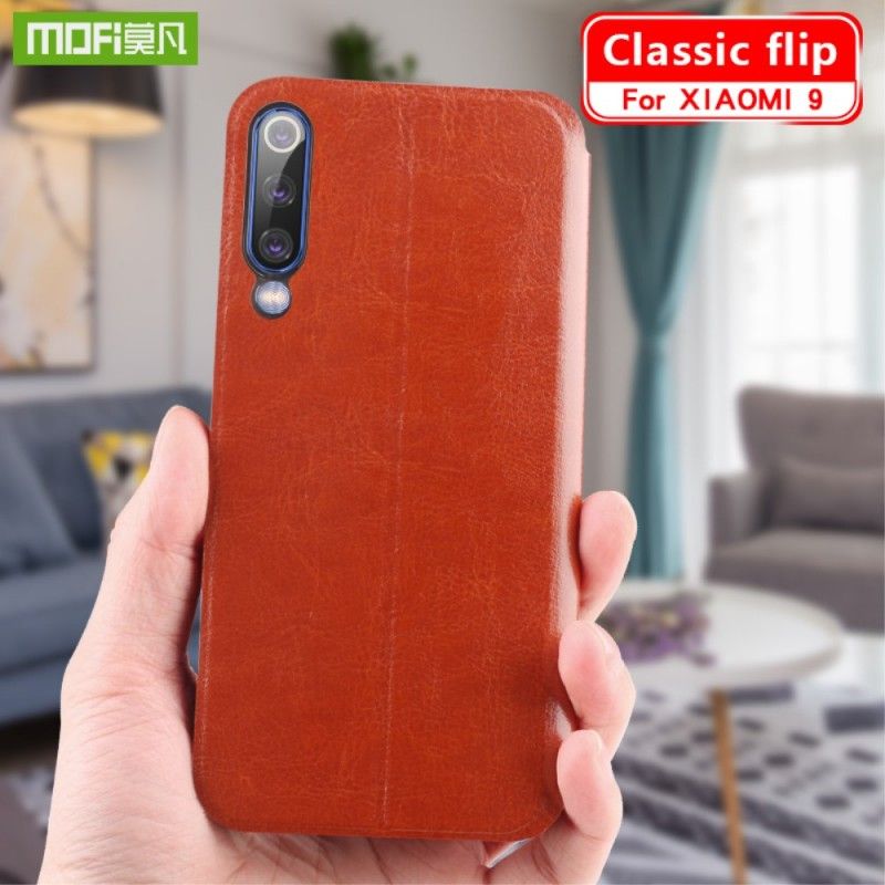 Flip Kotelot Xiaomi Mi 9 Magenta Czarny Vintage Mofi