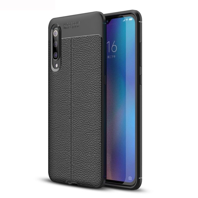 Futerały Xiaomi Mi 9 Czerwony Czarny Etui na Telefon Efekt Skóry Z Podwójną Linią Liczi