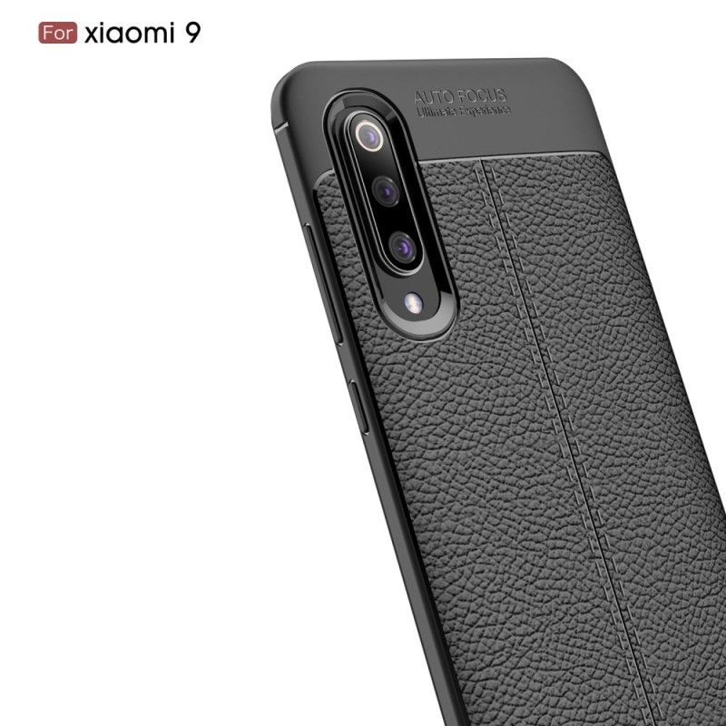 Futerały Xiaomi Mi 9 Czerwony Czarny Etui na Telefon Efekt Skóry Z Podwójną Linią Liczi