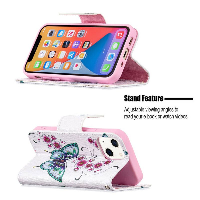 Etui Folio Do Iphone 13 Mini Cudowne Motyle