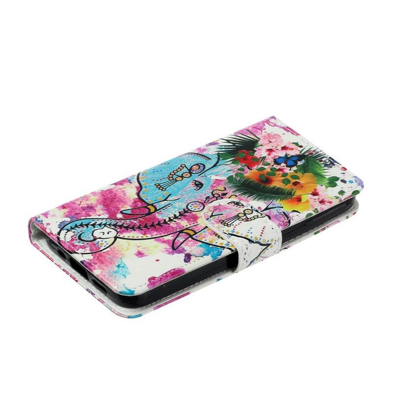 Etui Folio Do Iphone 13 Mini Malowanie Słonia