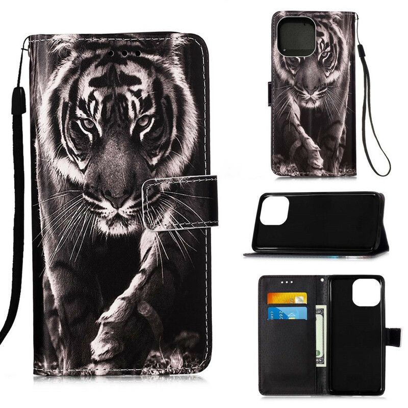 Etui Folio Do Iphone 13 Mini Nocny Tygrys