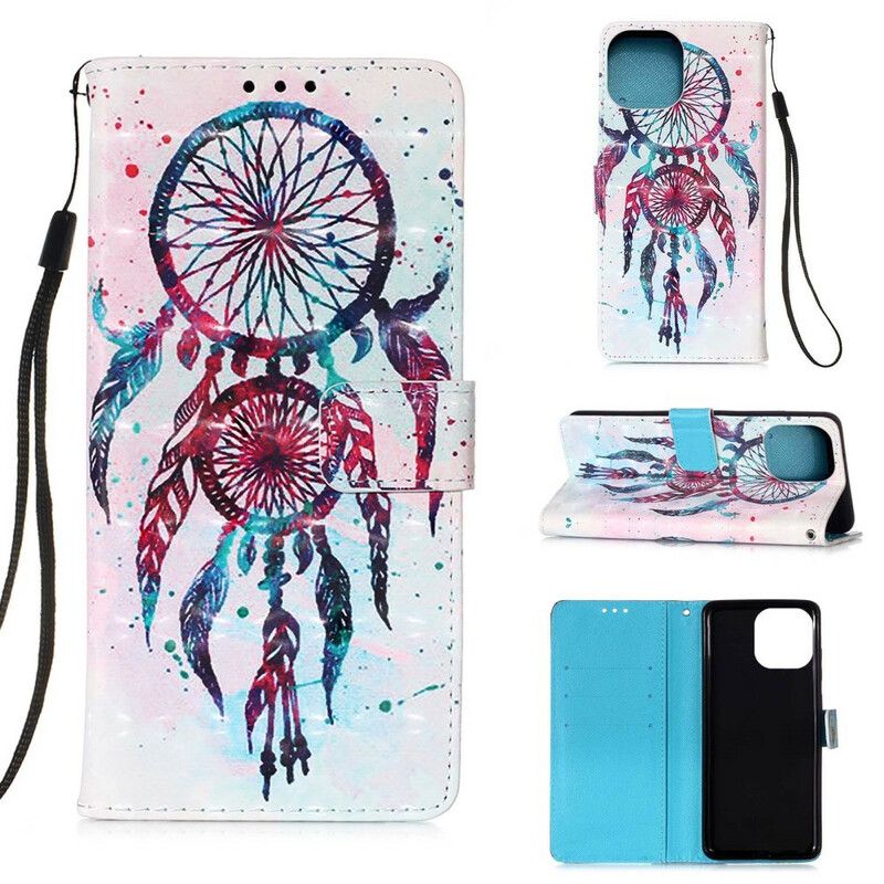 Etui Folio Iphone 13 Mini Akwarela Łapacz Snów Etui Ochronne