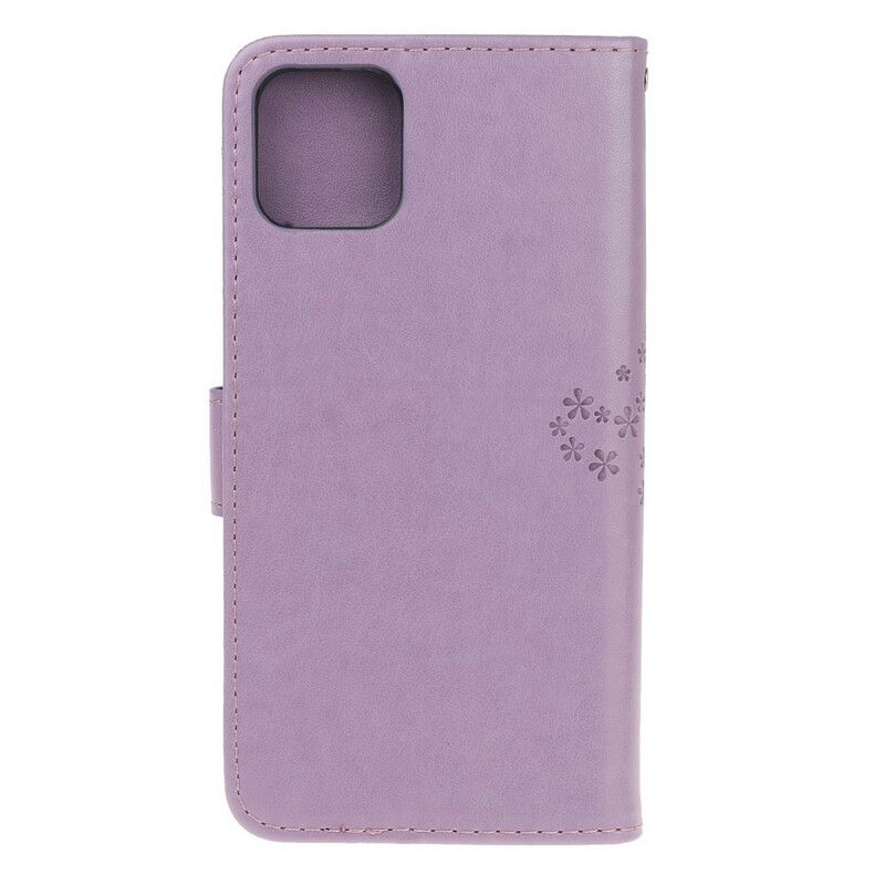 Etui Folio Iphone 13 Mini Drzewo I Sowy Pasiaste Etui Ochronne