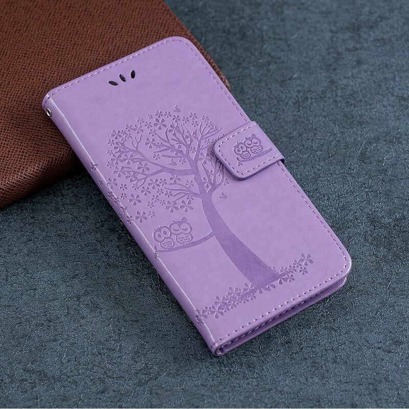 Etui Folio Iphone 13 Mini Drzewo I Sowy Pasiaste Etui Ochronne