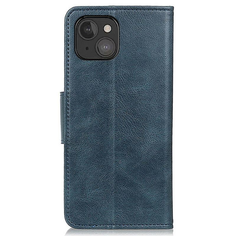 Etui Folio Iphone 13 Mini Dwustronne Zapięcie Z Efektem Skóry