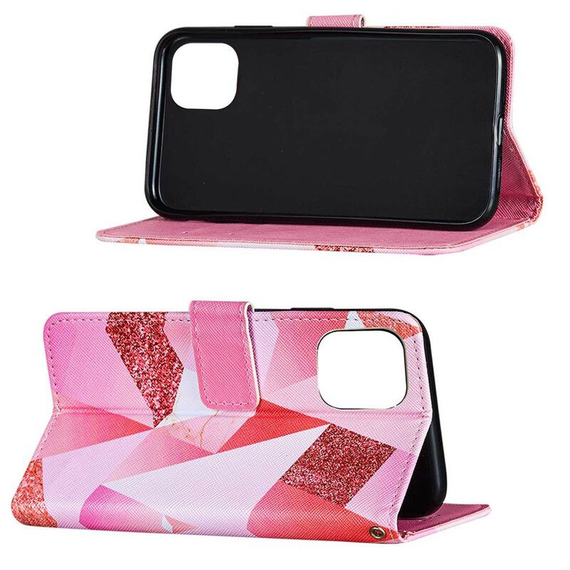 Etui Folio Iphone 13 Mini Graficzny Różowy