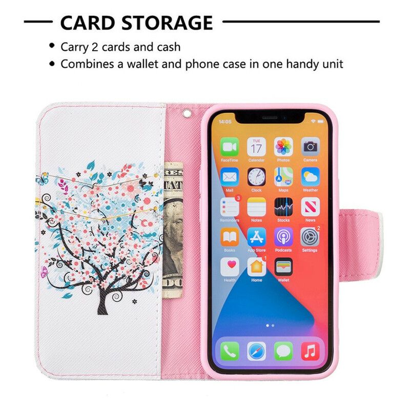 Etui Folio Iphone 13 Mini Kwitnące Drzewo