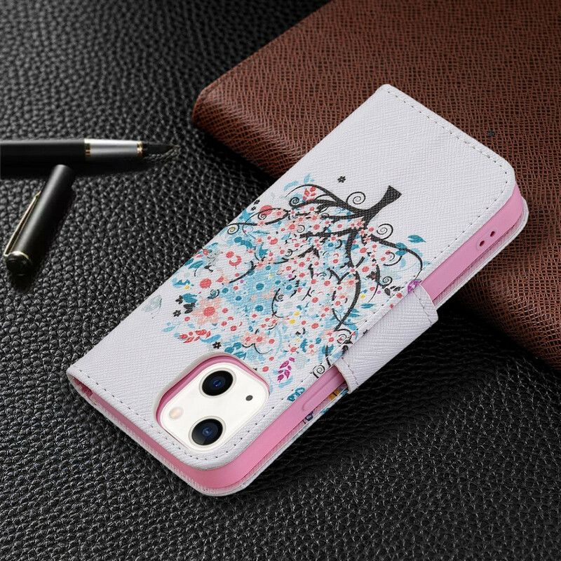 Etui Folio Iphone 13 Mini Kwitnące Drzewo