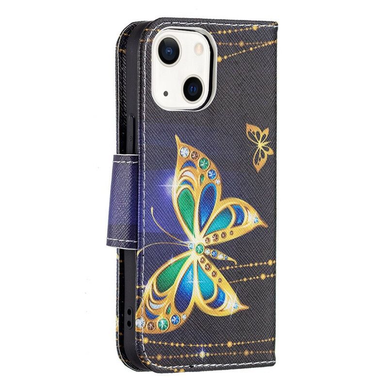 Etui Folio Iphone 13 Mini Magiczny Motyl Etui Ochronne