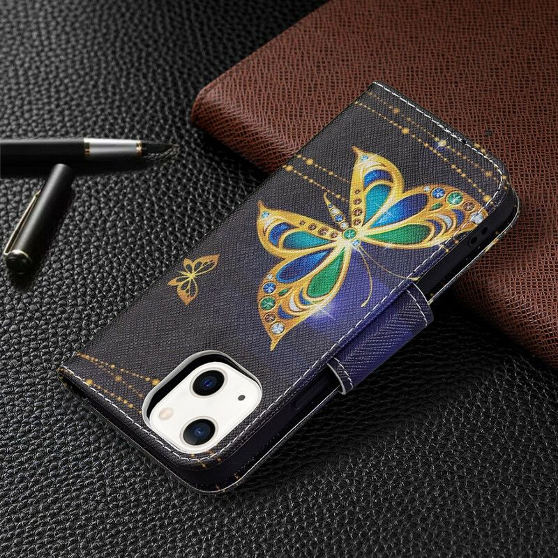 Etui Folio Iphone 13 Mini Magiczny Motyl Etui Ochronne