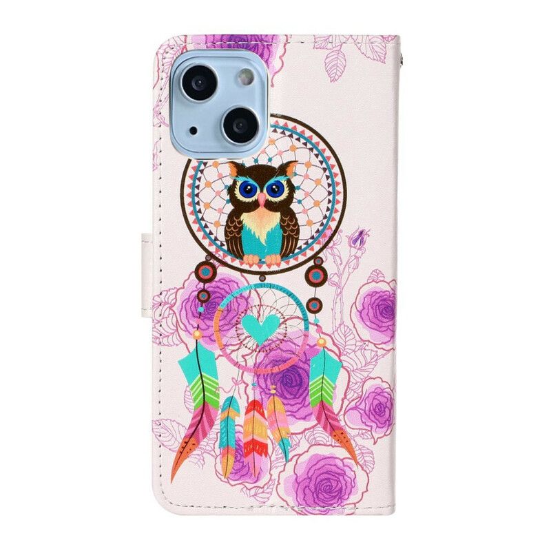 Etui Folio Iphone 13 Mini Sowa Mandala Z Paskiem