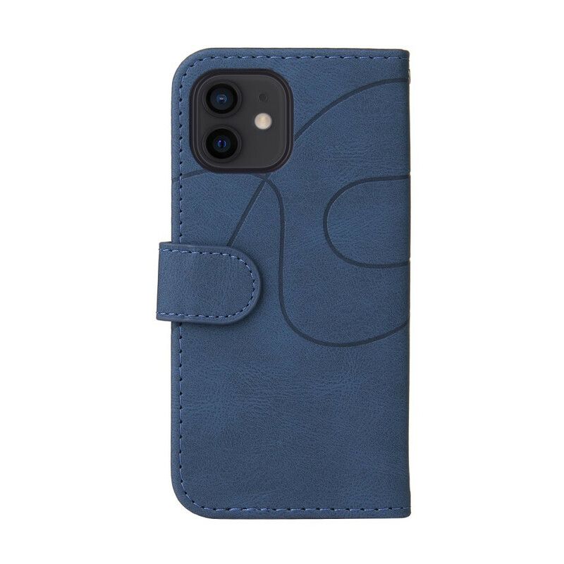 Etui Folio Iphone 13 Mini Sygnatura Dwukolorowa Sztuczna Skóra Etui Ochronne