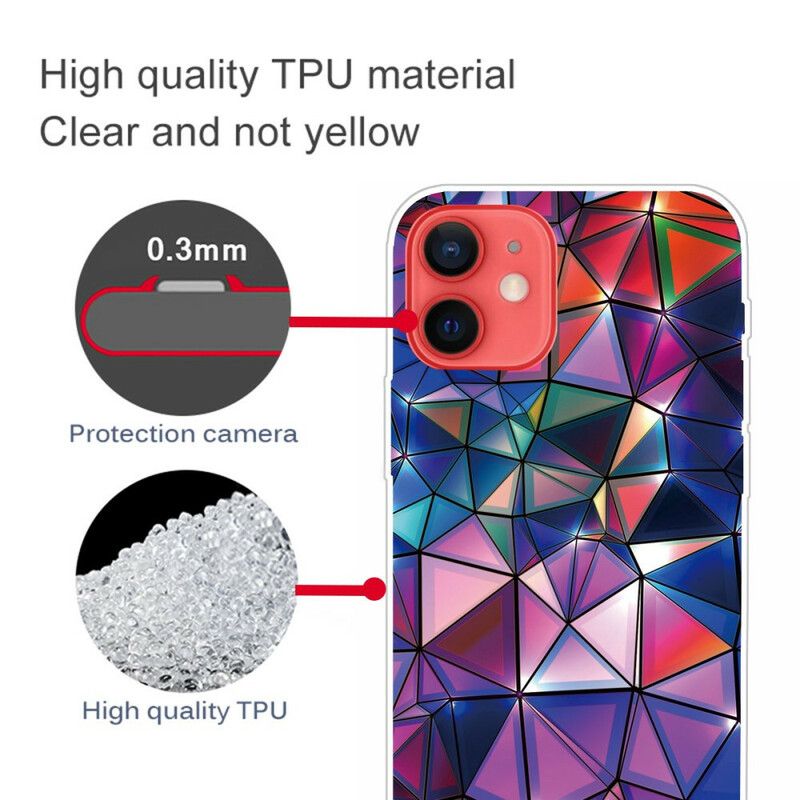 Etui Iphone 13 Mini Elastyczna Geometria Etui Ochronne