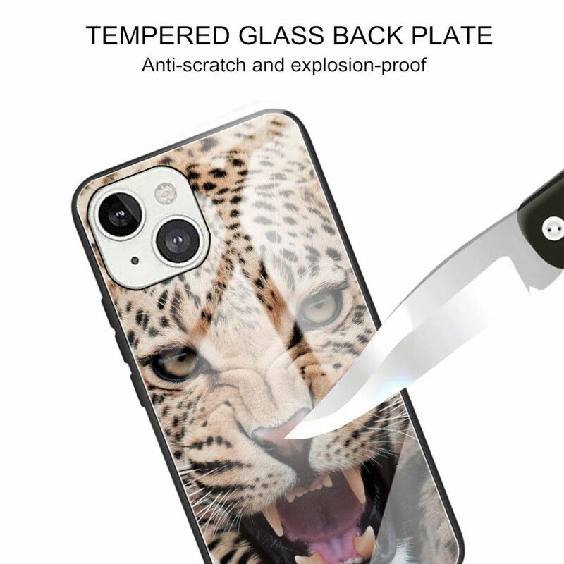 Etui Iphone 13 Mini Leopard Szkło Hartowane Etui Ochronne