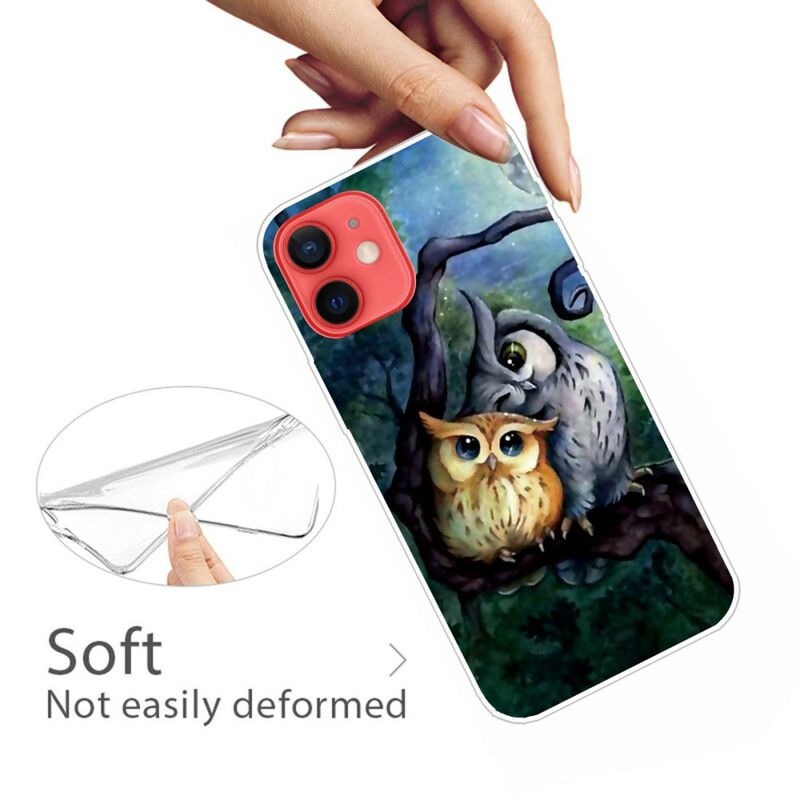 Etui Iphone 13 Mini Malowanie Sów