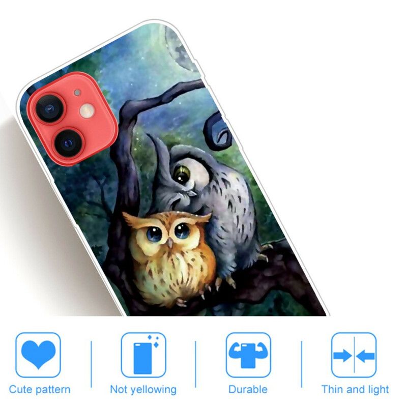 Etui Iphone 13 Mini Malowanie Sów