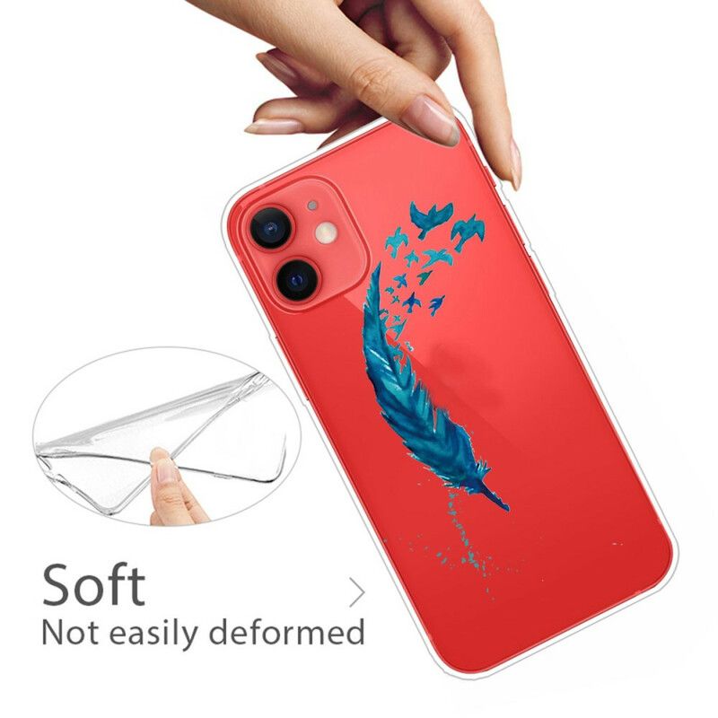 Etui Iphone 13 Mini Piękne Niebieskie Pióro