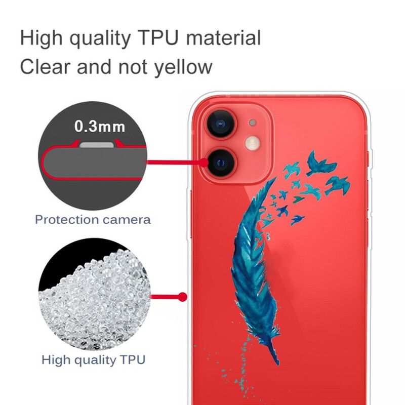 Etui Iphone 13 Mini Piękne Niebieskie Pióro