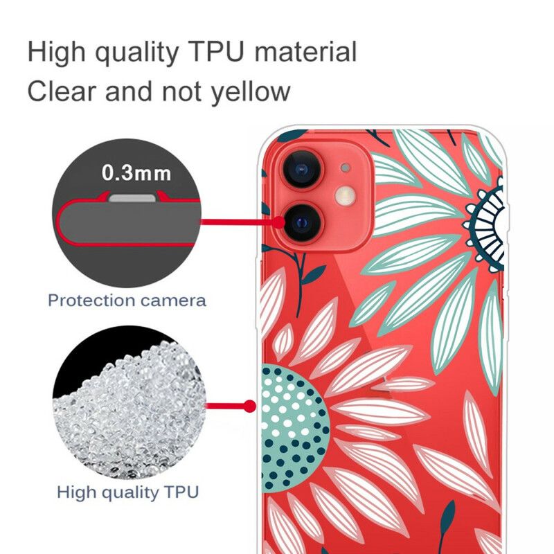 Etui Iphone 13 Mini Przezroczysty Jeden Kwiat