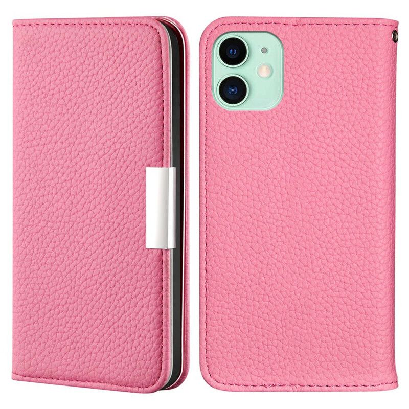 Flip Kotelot Iphone 13 Mini Litchi Ultra Chic Sztuczna Skóra Etui Ochronne