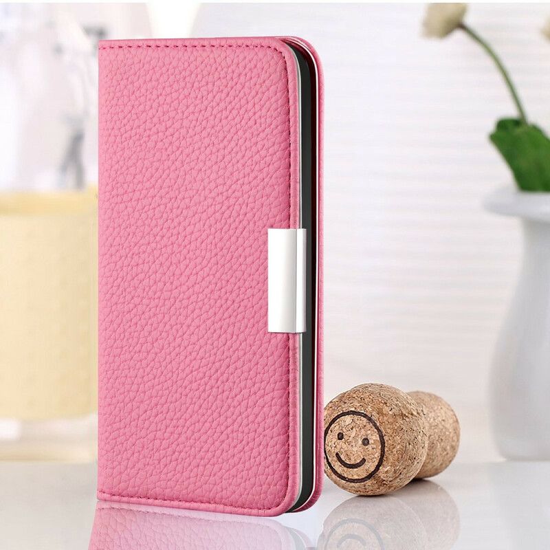 Flip Kotelot Iphone 13 Mini Litchi Ultra Chic Sztuczna Skóra Etui Ochronne