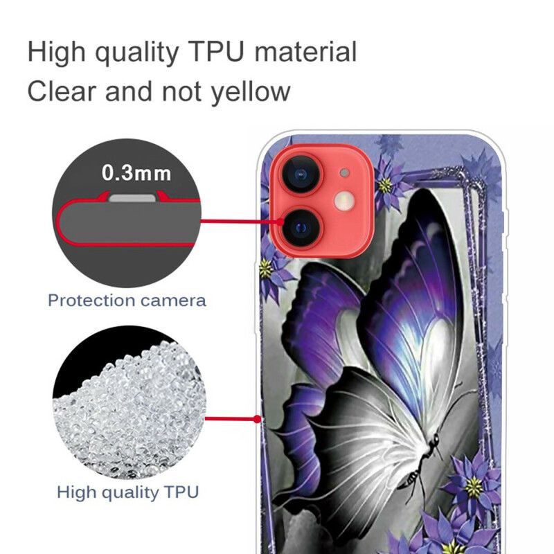 Futerały Iphone 13 Mini Etui Na Telefon Królewski Motyl